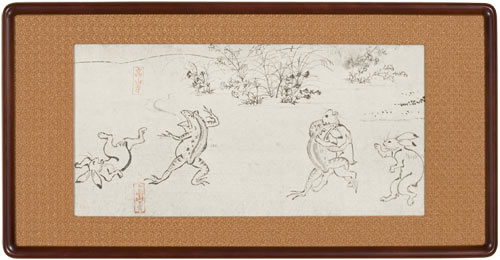 鳥獣戯画 額装（相撲） | 高山寺公式ショップ | 京ものさんぽ