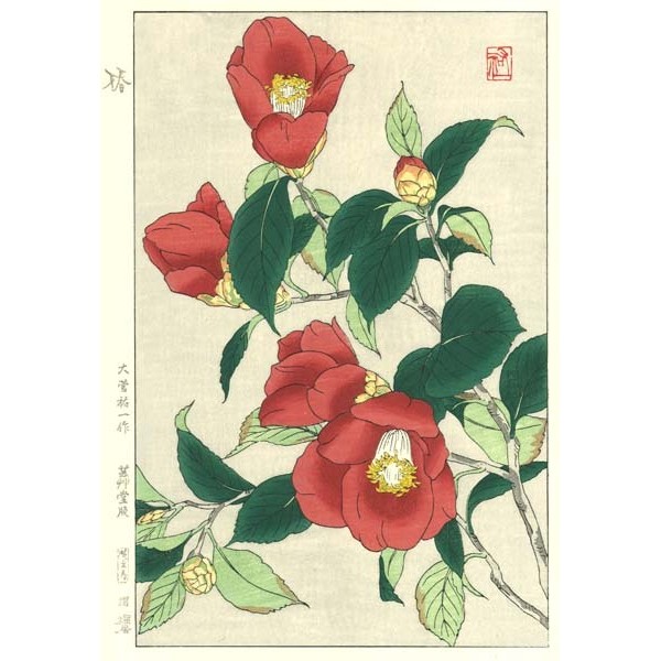 F175 椿 花版画 Flower Woodcut ーCamelliaー | 芸艸堂 版元 | 京ものさんぽ