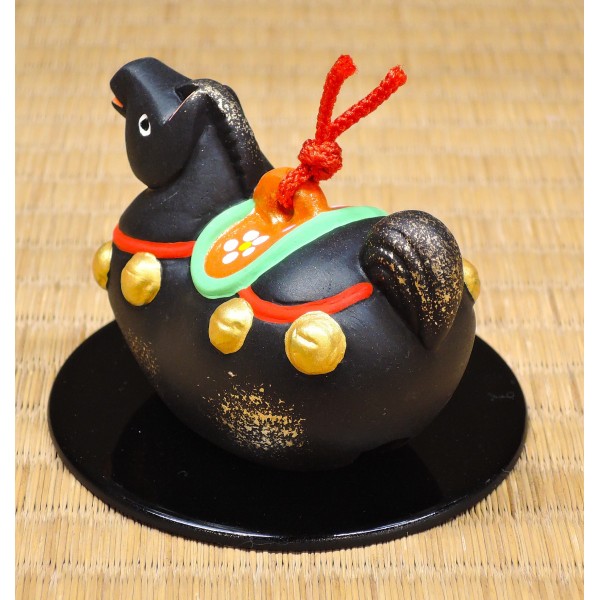 干支土鈴 招福 飾り馬 黒 博嶺作 京陶人形 | 小刀屋忠兵衛 | 京ものさんぽ