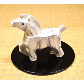 木彫　「忠明」作 干支置物 開運 木彫進馬 博嶺作 京陶人形 | 小刀屋忠兵衛 | 京ものさんぽ