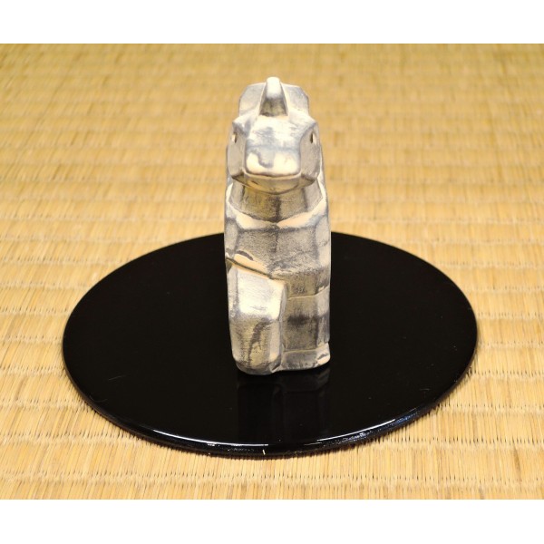 干支置物 開運 木彫進馬 グレー 博博嶺作 京陶人形 | 小刀屋忠兵衛