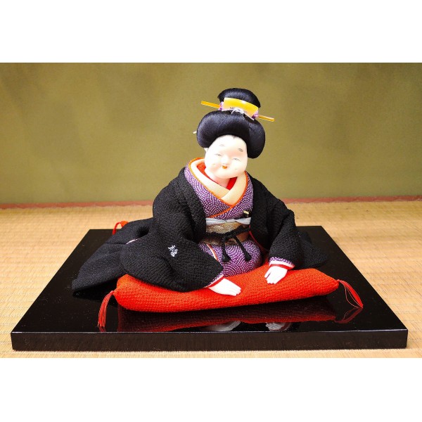 京人形 お多福 正絹 木製 手作り （頭 書き目）（京製） | 小刀屋