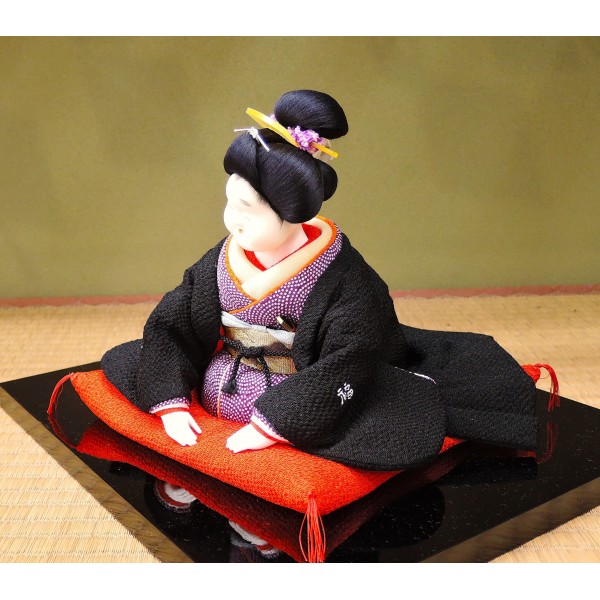 京人形 お多福 正絹 木製 手作り （頭 書き目）（京製） | 小刀屋