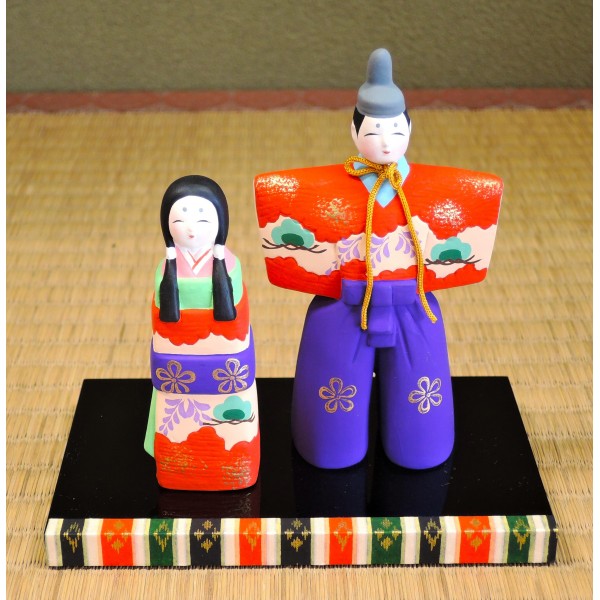 BK212　時代陶器　平安人形　ひな人形　博多人形　高さ14㎝　京焼　清水焼 BK212 時代陶器 平安人形 ひな人形 博多人形 高さ14㎝ 京焼 清水焼