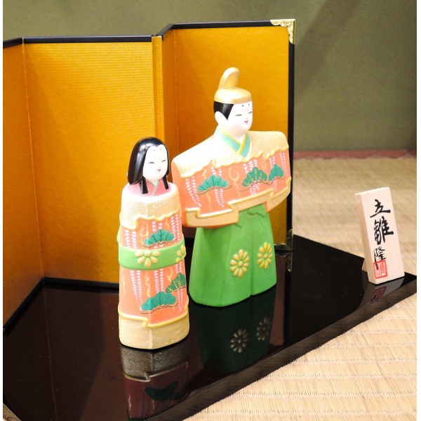 京陶人形 立雛 隆作 屛風付き | 小刀屋忠兵衛 | 京ものさんぽ